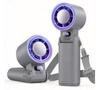 Deyhoc Handheld Fan Rechargeable with LED Display & Clip, 1-199 Speed Adjustable, 3-in-1 Hand Neck & Desk Fan, Powerful Portable Mini Hand Held Fans for Travel Camping Office Home,GrayPurple