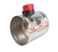 DEYIN OD51-250mm 201 Stainless Steel Electric Air Duct Damper Valve HVAC Ducting Motorized Air Damper HVAC AC220V DC12/24V Actuator(OD 100mm,AC220V)