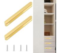 Deyixinup 2 Packs Gold Cabinet Pulls 128MM Wardrobe Handles Zinc Alloy Cupboard Handle for Kitchen Cabinets Bedroom Dressers Bathroom Vanities Office Storage