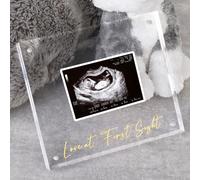 DEYIXUN Acrylic Ultrasound Picture Frame, Bright Photo Frame, Sonogram Love at First Sight Baby Keepsake Baby Announcement, Birth Information, Expecting Mom Parents to be Unique Gifts for Pregnant