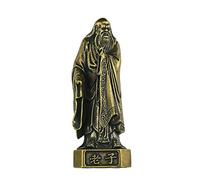 Deykhang Feng Shui Brass Statue Lao Tzu Standing on Bagua Diagram Founder of Taoism Meditation Room Sculpture Brings Tranquility Inner Peace Happiness Tea Table Decor Figurine for Collection