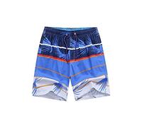 Deylaying Men Swim Trunks Quick Dry Drawstring Tree Print Elastic [CD]