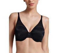 Deyllo Women's Mesh Plunge Bra Sexy Deep V Padded Seamless Sheer Underwire Bralette Full Coverage(Black,36E)