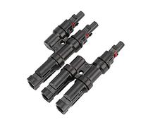 DEYMU 1 Pairs Professional Solar Panel Cable Connector, Solar T Branch Connector MFF+FMM for Solar Panel Cable Photovoltaic System Parallel