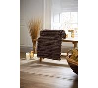 Deyongs Alnwick Supersoft Plush Cosy Autumn Ribbed Throw - 140X180Cm In Chocolate Chocolate 140cm x 180cm