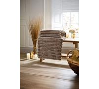 Deyongs Alnwick Supersoft Plush Cosy Autumn Ribbed Throw - 140X180Cm In Taupe Taupe 140cm x 180cm