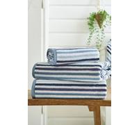 Deyongs Bliss Linear Stripe 550Gsm 100% Cotton Bathroom Towels In Blue Blue