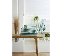 Deyongs Bliss Linear Stripe 550Gsm 100% Cotton Bathroom Towels In Green Green Bath Sheet