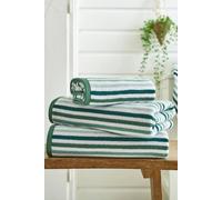 Deyongs Bliss Linear Stripe 550gsm 100% Cotton Bathroom Towels in Green | Size: Bath Sheet Deyongs Green Bath Sheet