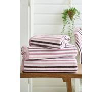 Deyongs Bliss Linear Stripe 550Gsm 100% Cotton Bathroom Towels In Pink Pink