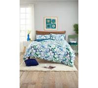 Deyongs Bows Print 200 Thread Count Cotton Rich Duvet Cover Set - Easycare Soft Bedding in Blue | Size: Single Deyongs Blue Single