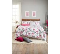 Deyongs Bows Print 200 Thread Count Cotton Rich Duvet Cover Set - Easycare Soft Bedding In Pink Pink King