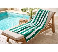 Deyongs Cabana Bay 100% Cotton Yarn Dyed Stripe Beach Towel 80X165 In Green Green