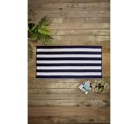Deyongs Cabana Bay 100% Cotton Yarn Dyed Stripe Beach Towel 80X165 In Navy Navy