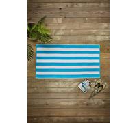 Deyongs Cabana Bay 100% Cotton Yarn Dyed Stripe Beach Towel 80X165 In Turquoise Turquoise