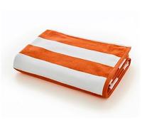 Deyongs Cabana Bay Stripe Beach Towel | 100% Natural Cotton | Oversized 80x165cm, Soft, Highly Absorbent, Quick Drying & Lightweight | Premium Towel for Beach, Pool & Spa (Orange)