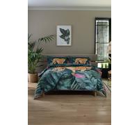 Deyongs Cheetah Digital Printed Soft 100% Cotton Duvet Set In Green Green King