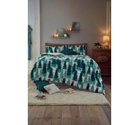 Deyongs Christmas Tree Fleece Duvet Cover Set With Cosy Sherpa Reverse - Festive Bedding Multi Double
