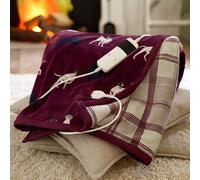 Deyongs Coco Velvet Touch Hounds 140x180cm Heated Throw