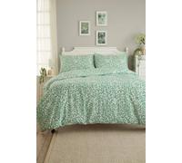 Deyongs Dainty Floral Cotton Duvet Set With Printed Floral Design In Green Green