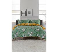 Deyongs Everyday Easycare Cotton Rich Bedding Duvet Set Bird Garden Sage In Green Green Single