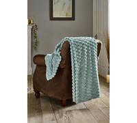 Deyongs Featherstone Supersoft Textured Extra Warm Luxury Throw 130X170Cm In Aqua Aqua 130cm x 170cm
