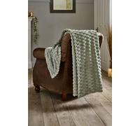 Deyongs Featherstone SuperSoft Textured Extra Warm Luxury Throw 130x170cm in Green | Size: 130 cm x 170 cm Deyongs Green 130 cm x 170 cm