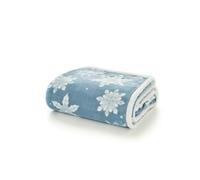 Deyongs Flurry Throw Blue 130x170CM - Cosy Reversible Sherpa Fleece Throw Blanket, Super Soft & Warm Sofa/Bed Blanket, Machine Washable, Fast Drying, Lightweight Winter Comfort, Great Gift