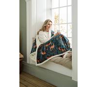 Deyongs Fox And Deer Heated Sherpa Throw - 140X180Cm, 10 Temperature Settings, Electric Blanket With Sherpa Lining In Teal Teal 140cm x 180cm
