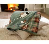 Deyongs Highland Fell Heated Throw 140x180cm | Stag Print Electric Blanket | Luxury 500gsm Printed Coco Fleece & 300gsm Reverse | Machine Washable Heated Throw | British Design