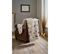 Deyongs Luxury Soft Cosy Warm Fleece Sherpa Large Mixed Dogs Throw 140X180Cm In Beige Beige 140cm x 180cm