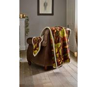 Deyongs Luxury Soft Cosy Warm Fleece Sherpa Throw Winter Leaves Rust 130X170Cm | 1846 In Burnt Orange Burnt Orange