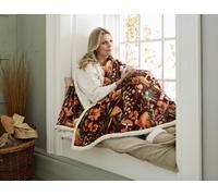 Deyongs Mushrooms Wine Heated Sherpa Throw Blanket 140X180Cm With 10 Heat Settings