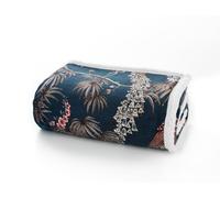 Deyongs Peacock Print Sherpa Fleece Throw, Teal, 140 x 180 cm - Reversible Sofa/Bed Blanket