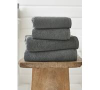 Deyongs Romeo Luxury Textured Quik Dri 100% Cotton Towels In Charcoal Charcoal