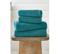 Deyongs Romeo Luxury Textured Quik Dri 100% Cotton Towels In Turquoise Turquoise Face Towel x 4
