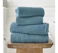 Deyongs Romeo Quik Dry Zero Twist Fast Absorbent Soft Cotton Towel (Petrol, 4 X Face Towel)