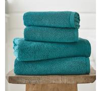 Deyongs Romeo Quik Dry Zero Twist Fast Absorbent Soft Cotton Towel (Turquoise, 4 X Face Towel)