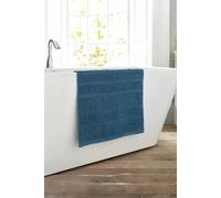 Deyongs Romeo Textured 100% Cotton Bath Mat - 1500gsm Absorbent Bathroom Rug in Mid Blue Deyongs Mid Blue Bath Mat