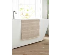 Deyongs Romeo Textured 100% Cotton Bath Mat - 1500gsm Absorbent Bathroom Rug in Stone Deyongs Stone Bath Mat
