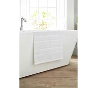 Deyongs Romeo Textured 100% Cotton Bath Mat - 1500gsm Absorbent Bathroom Rug in White Deyongs White Bath Mat