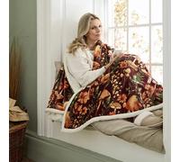Deyongs Sherpa Mushroom 140x180cm Wine Heated Throw