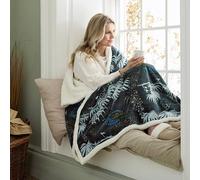 Deyongs Sherpa Peacocks 140x180cm Teal Heated Throw