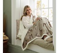 Deyongs Sherpa Sterling Stag 140x180cm Mocha Heated Throw