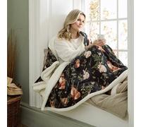 Deyongs Sherpa Woodland Wildlife 140x180cm Green Heated Throw