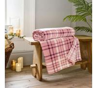 Deyongs Snuggle Check Throw 240Gsm Coral Fleece Printed