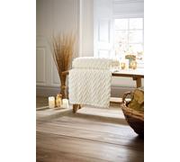 Deyongs Tadcaster Luxury Soft Chevron Throw - 140X180Cm Warm & Soft Blanket In Cream Cream 140cm x 180cm