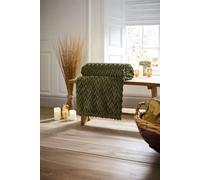Deyongs Tadcaster Luxury Soft Chevron Throw - 140X180Cm Warm & Soft Blanket In Dark Olive Dark Olive 140cm x 180cm
