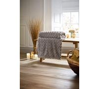 Deyongs Tadcaster Luxury Soft Chevron Throw - 140X180Cm Warm & Soft Blanket In Taupe Taupe 140cm x 180cm