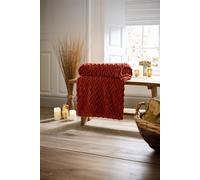 Deyongs Tadcaster Luxury Soft Chevron Throw - 140X180Cm Warm & Soft Blanket In Terracotta Terracotta 140cm x 180cm